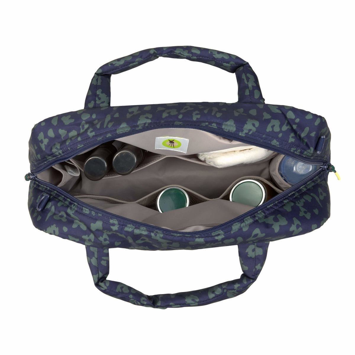 Bolsa de Maternidade Lassig Everyday na cor leopardo azul escuro, fotografia 4 de 8 do produto