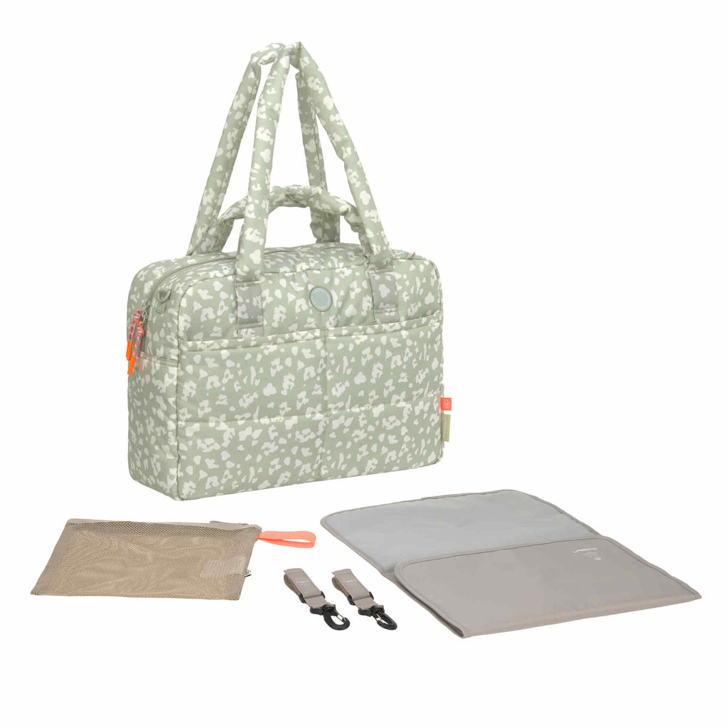 Bolsa de Maternidade Lassig Everyday na cor leopardo caqui claro, fotografia 1 de 8 do produto