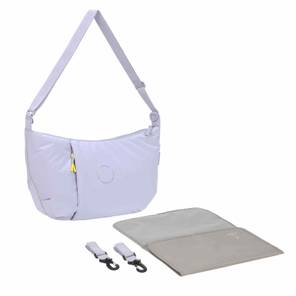 Bolsa de Maternidade Lassig Crossbody Lunua na cor lilás, fotografia 1 de 8 do produto