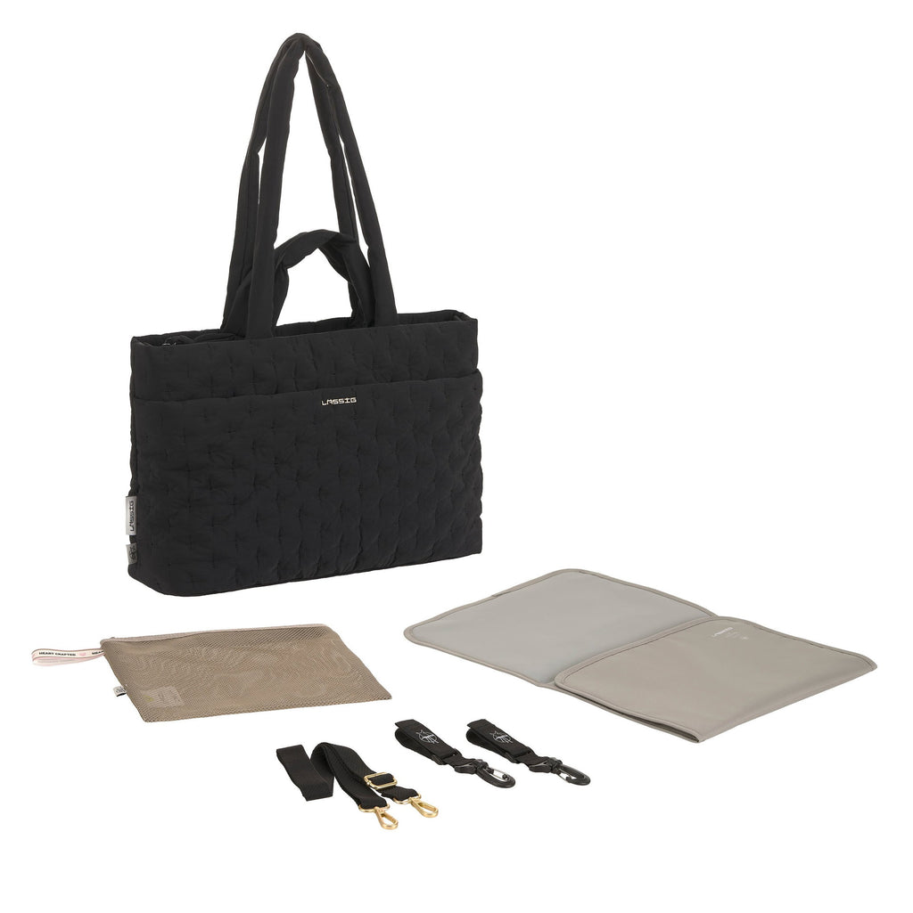 Bolsa de Maternidade Lassig Liva Acolchoada na cor preto, fotografia 1 de 8 do produto