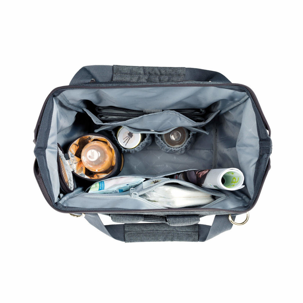 Mochila de Maternidade Lassig Glam Goldie na cor antracite, fotografia 5 de 8 do produto