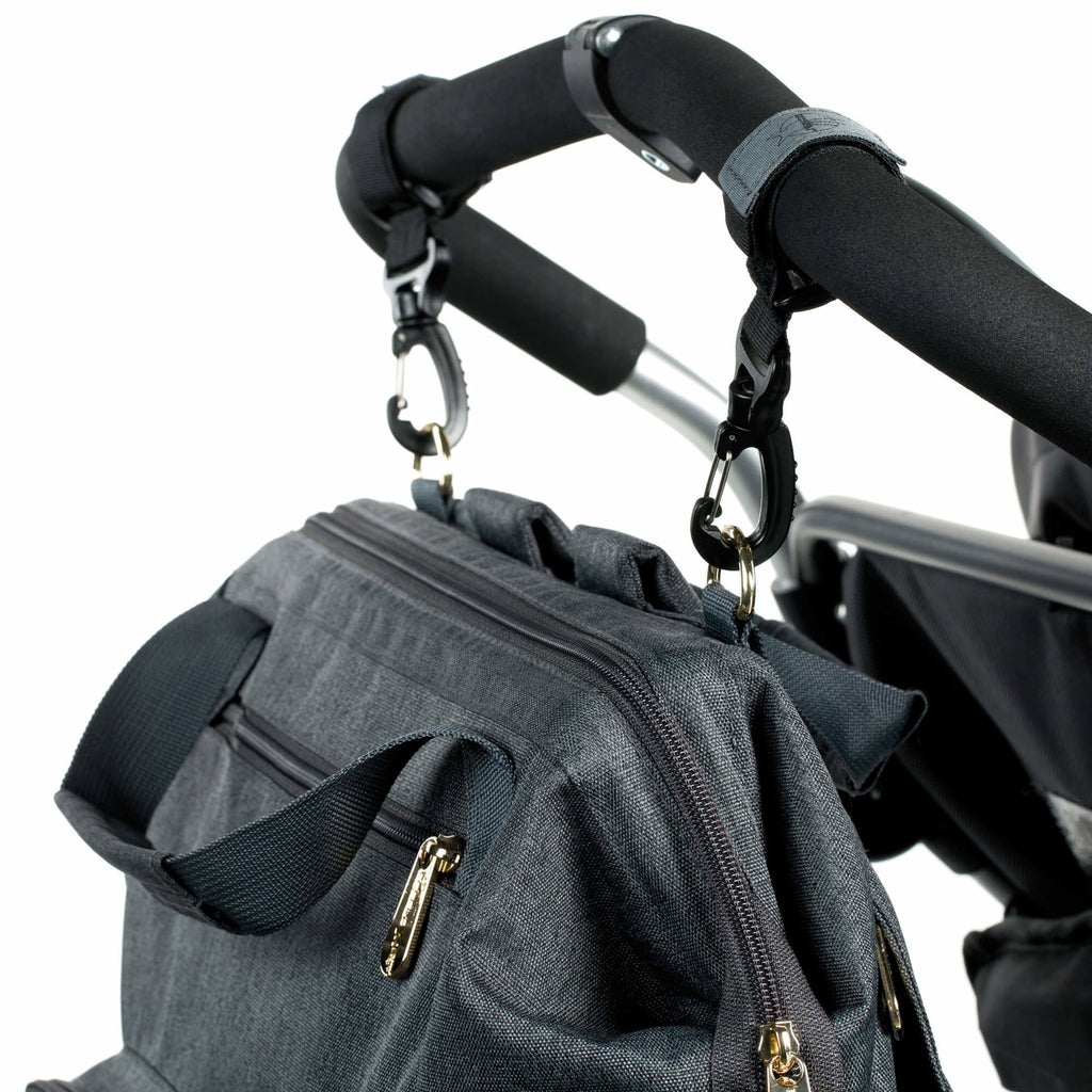 Mochila de Maternidade Lassig Glam Goldie na cor antracite, fotografia 7 de 8 do produto