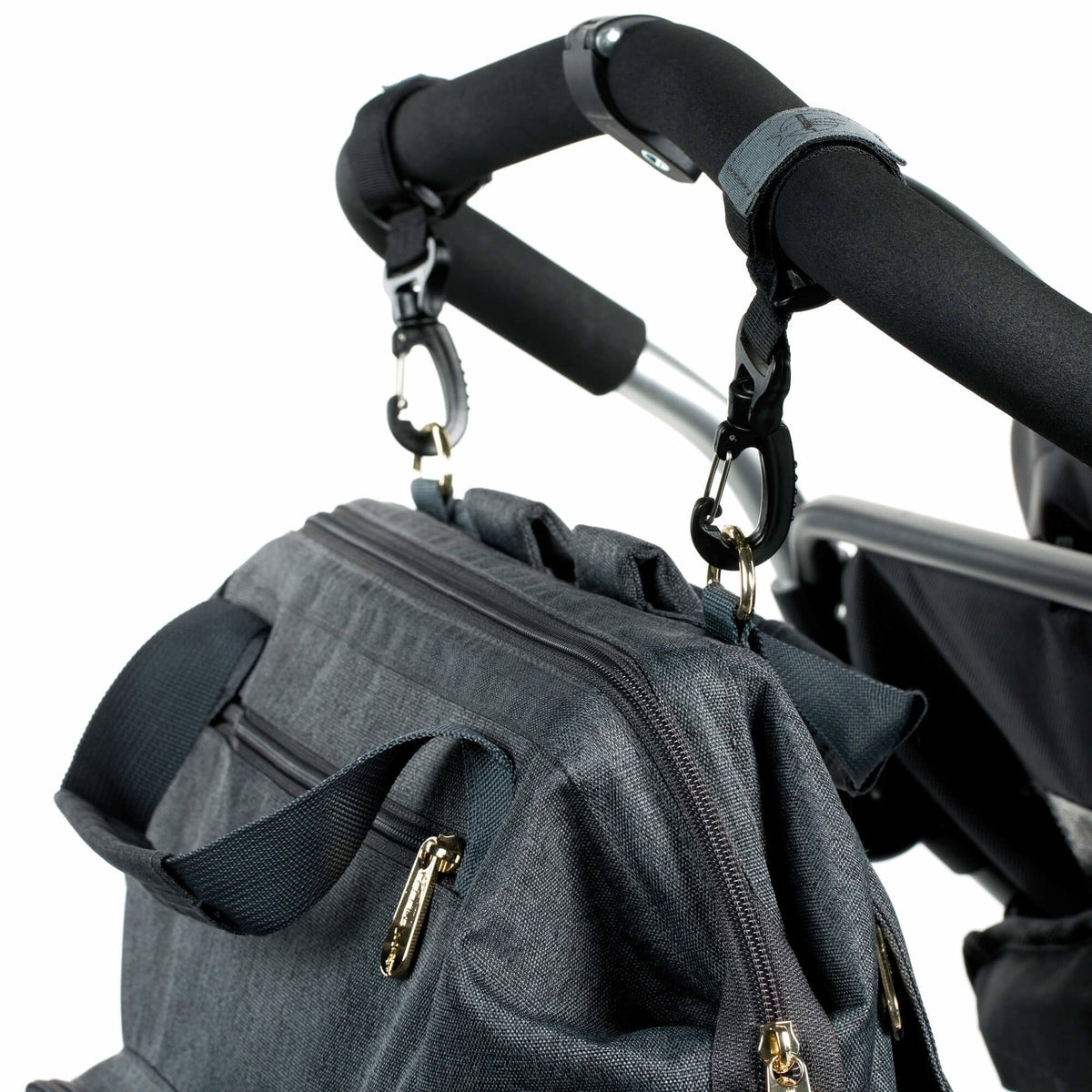 Mochila de Maternidade Lassig Glam Goldie na cor antracite, fotografia 7 de 8 do produto