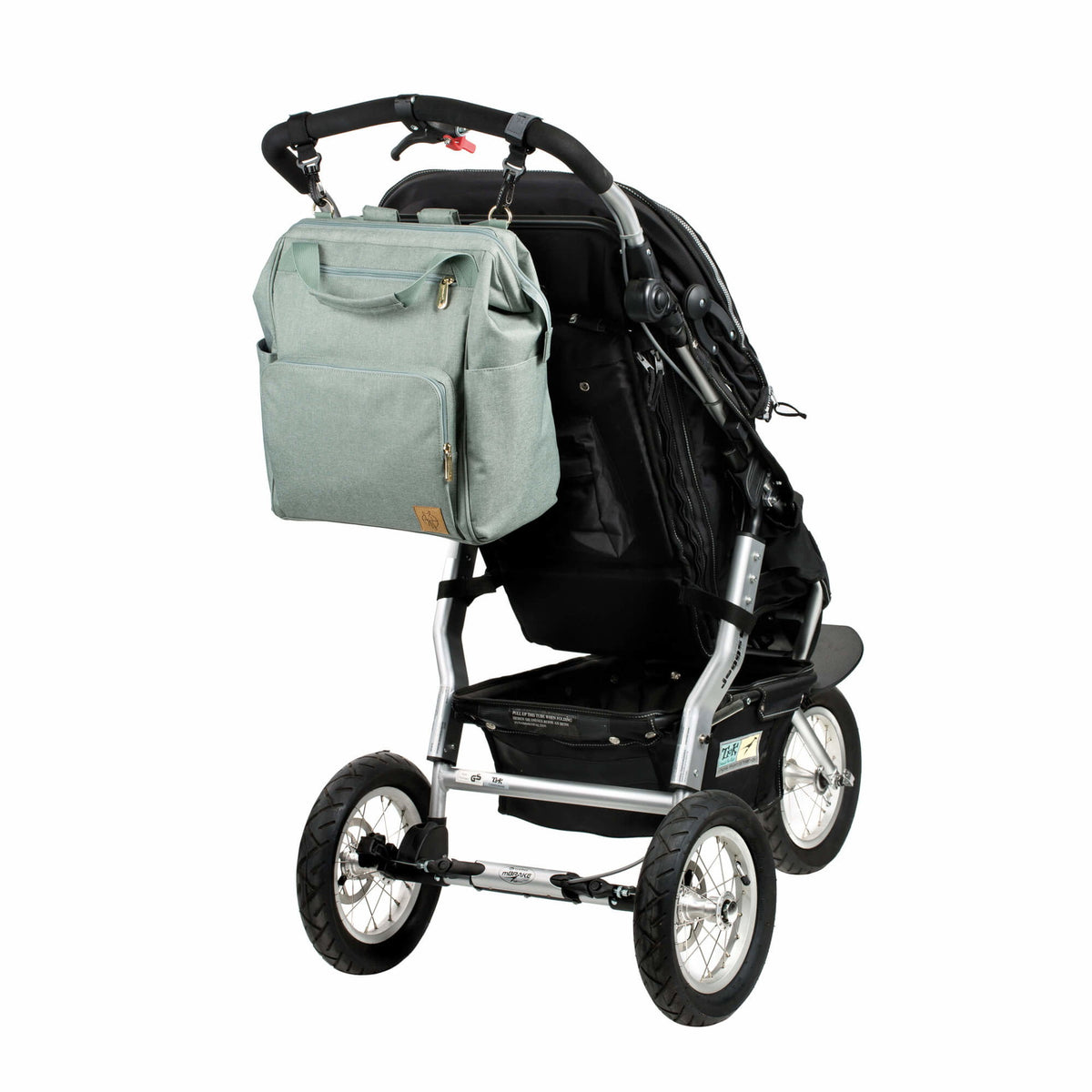 Mochila de Maternidade Lassig Glam Goldie na cor menta, fotografia 5 de 8 do produto
