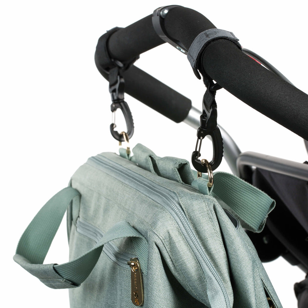 Mochila de Maternidade Lassig Glam Goldie na cor menta, fotografia 6 de 8 do produto