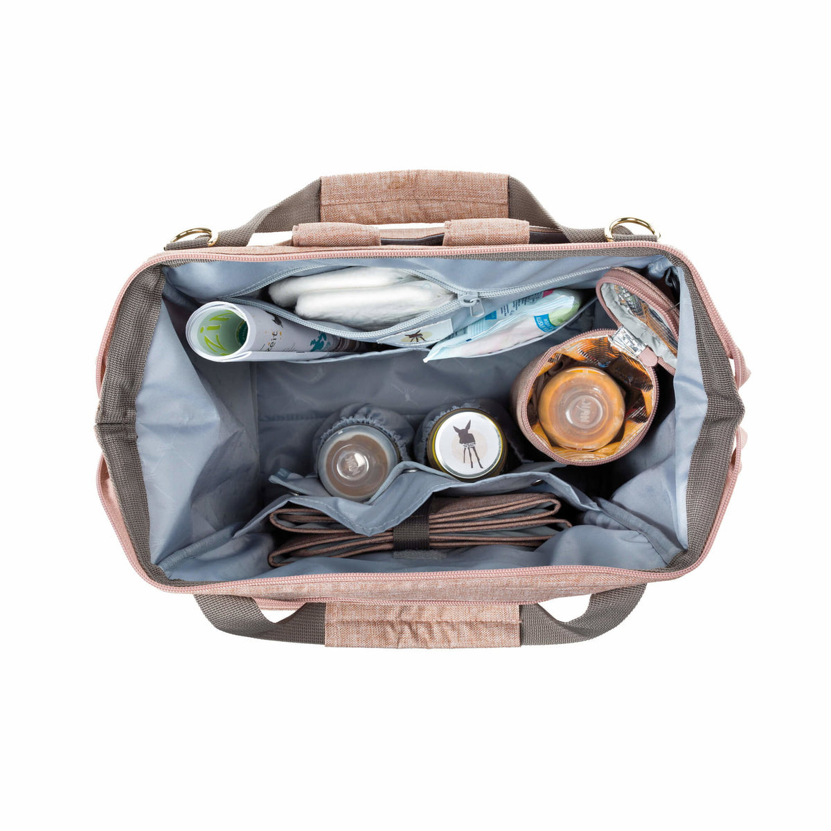 Mochila de Maternidade Lassig Glam Goldie na cor rosa, fotografia 4 de 8 do produto