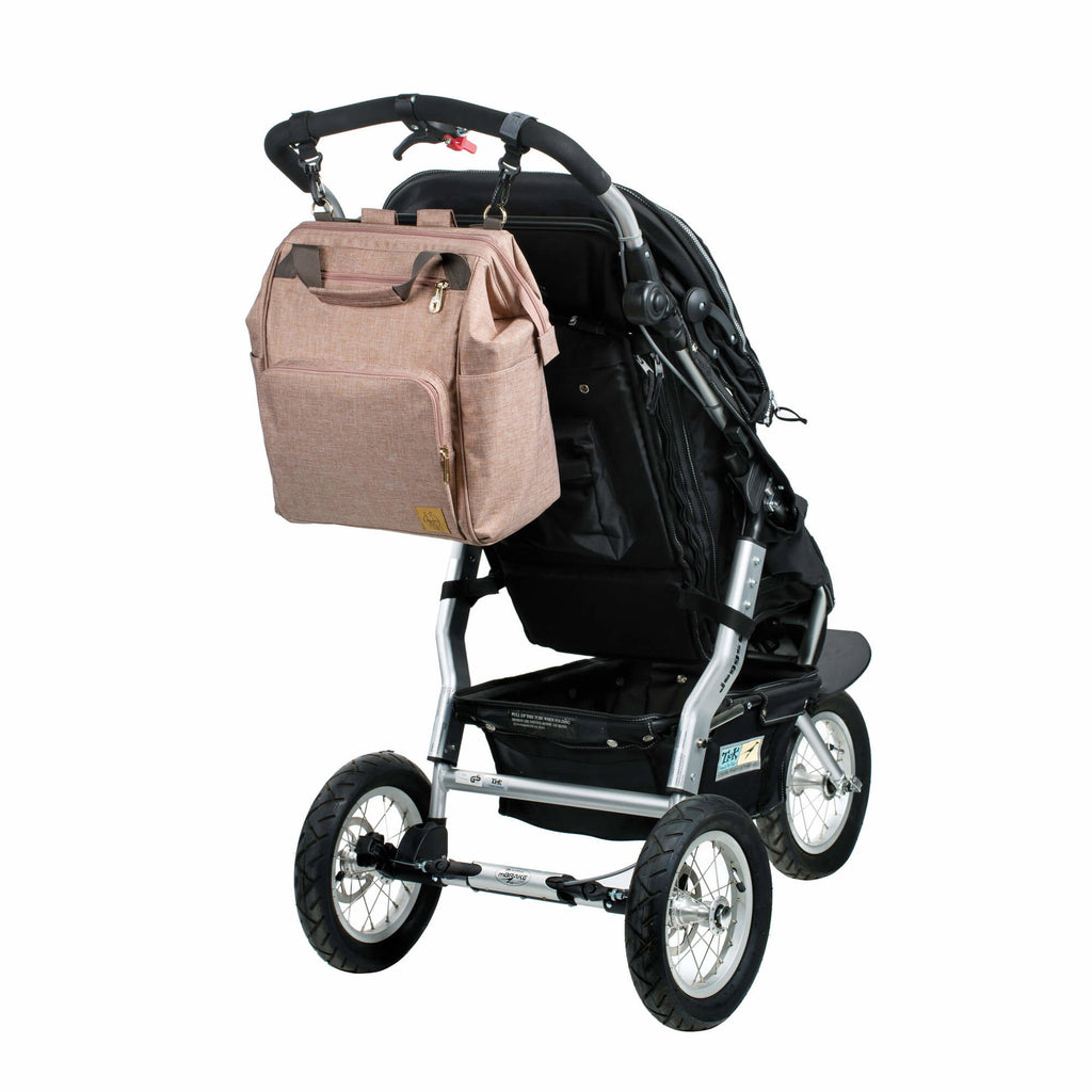 Mochila de Maternidade Lassig Glam Goldie na cor rosa, fotografia 5 de 8 do produto