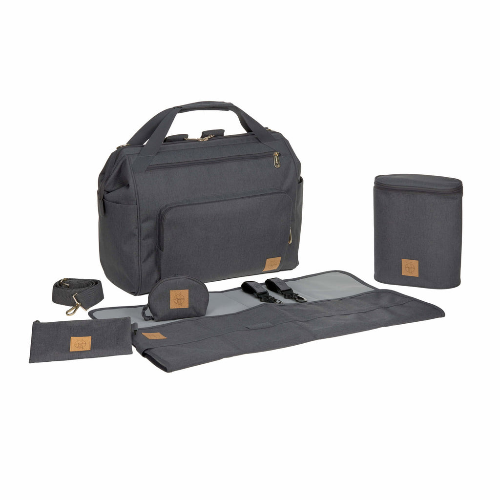 Mochila de Maternidade Lassig para Gémeos Glam Goldie Twin na cor antracite, fotografia 1 de 8 do produto