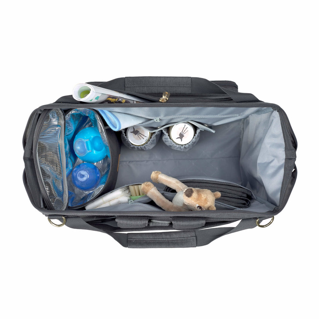 Mochila de Maternidade Lassig para Gémeos Glam Goldie Twin na cor antracite, fotografia 4 de 8 do produto