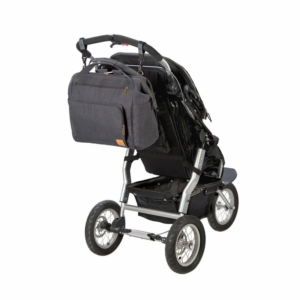 Mochila de Maternidade Lassig para Gémeos Glam Goldie Twin na cor antracite, fotografia 5 de 8 do produto