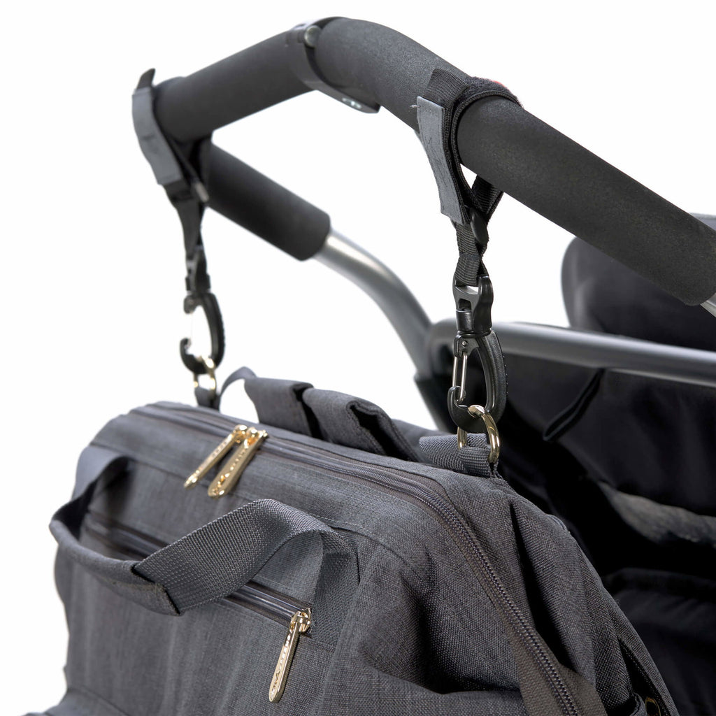 Mochila de Maternidade Lassig para Gémeos Glam Goldie Twin na cor antracite, fotografia 6 de 8 do produto