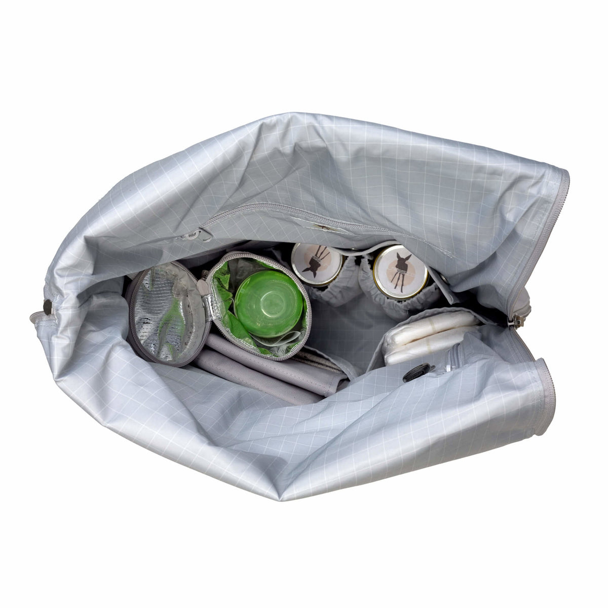 Mochila de Maternidade Lassig Rolltop na cor cinzento, fotografia 4 de 8 do produto