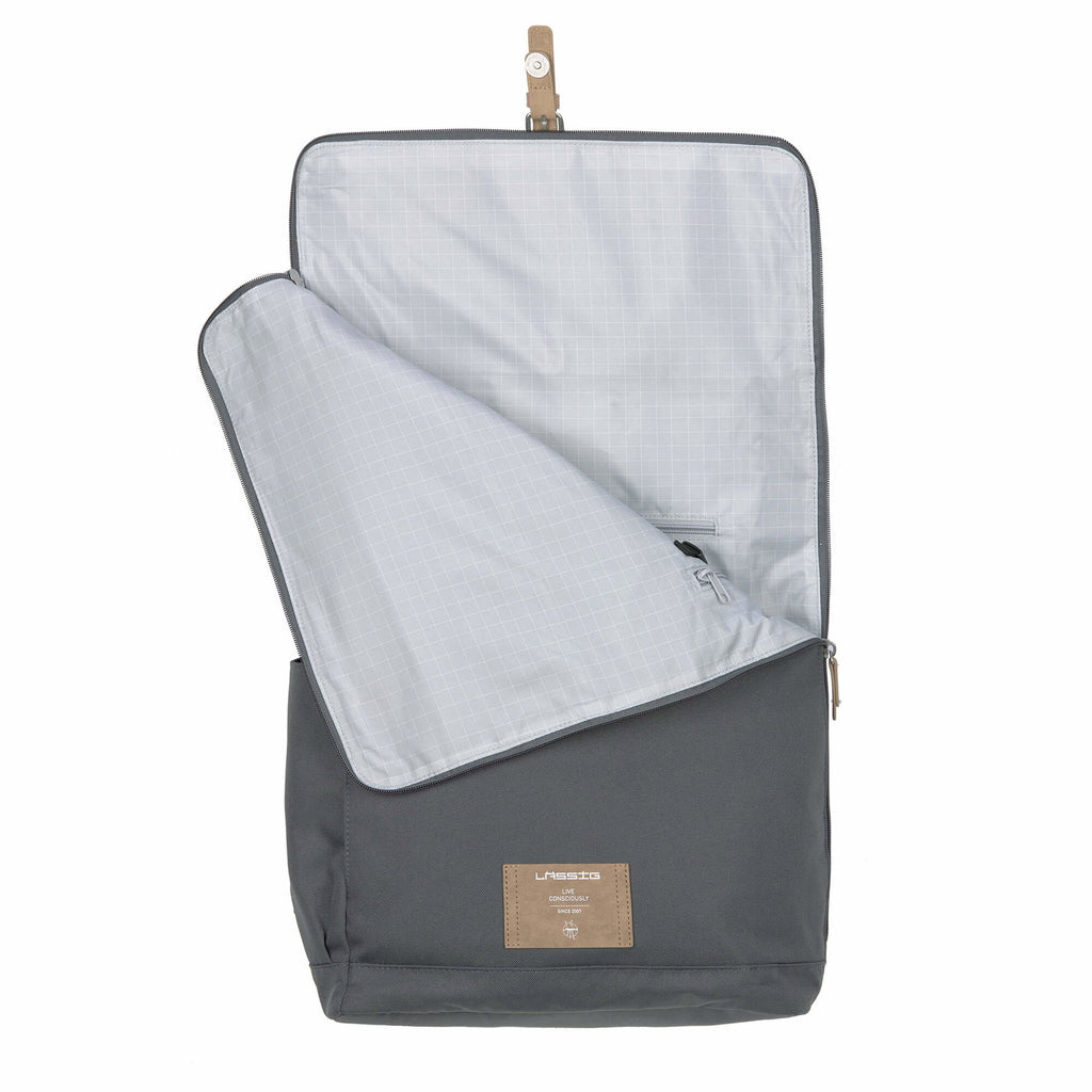 Mochila de Maternidade Lassig Rolltop na cor antracite, fotografia 8 de 8 do produto