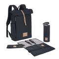 Mochila de Maternidade Lassig Rolltop na cor azul noite, fotografia 1 de 8 do produto