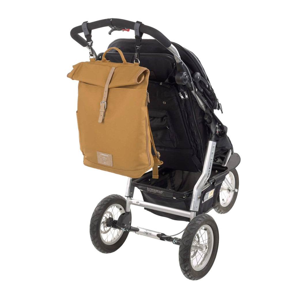 Mochila de Maternidade Lassig Rolltop na cor caril, fotografia 5 de 8 do produto