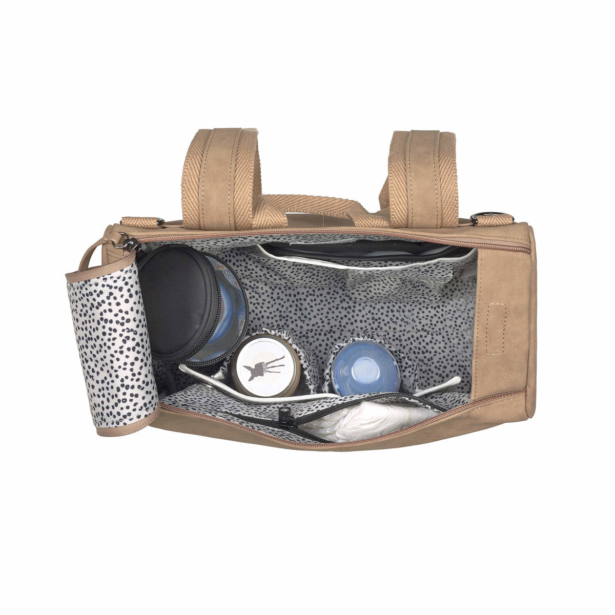 Mochila de Maternidade Lassig Tender na cor camelo, fotografia 4 de 8 do produto
