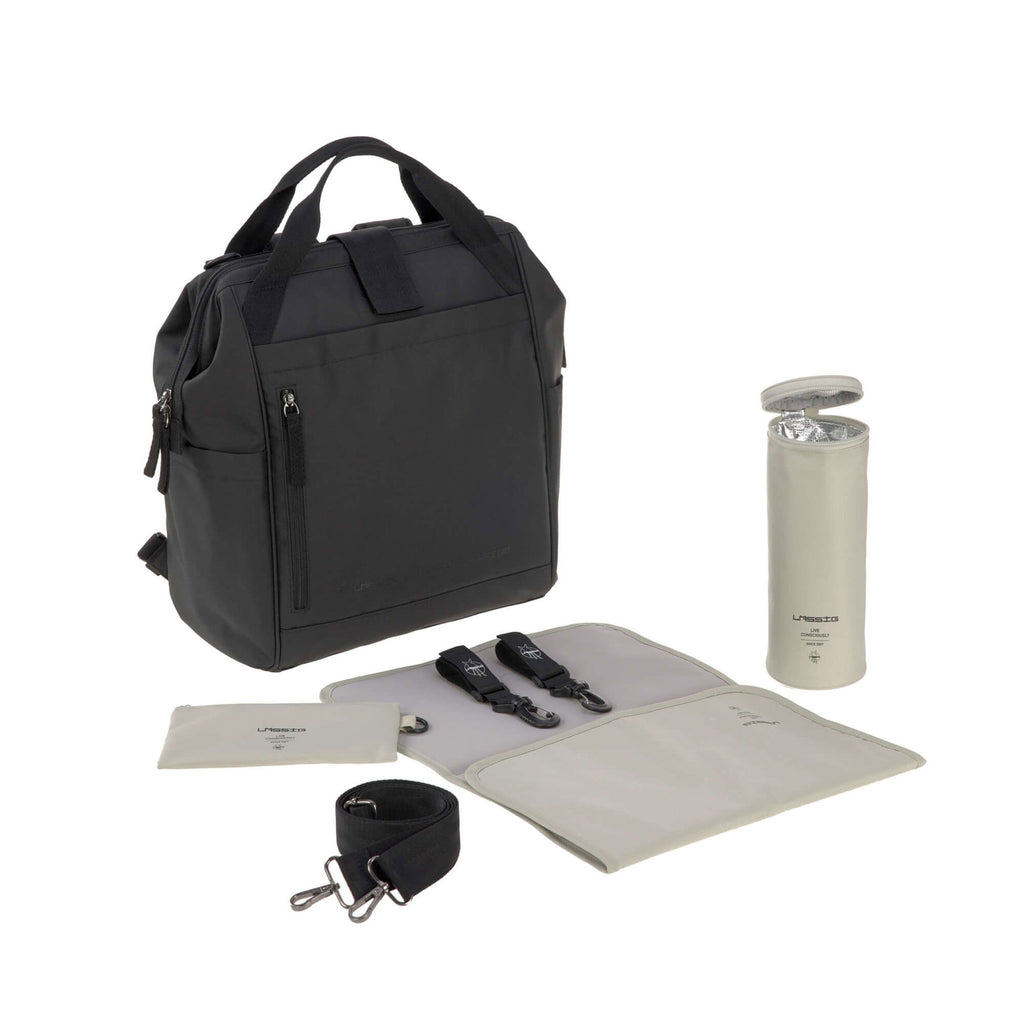 Mochila de Maternidade Lassig Goldie Up na cor preto, fotografia 1 de 8 do produto
