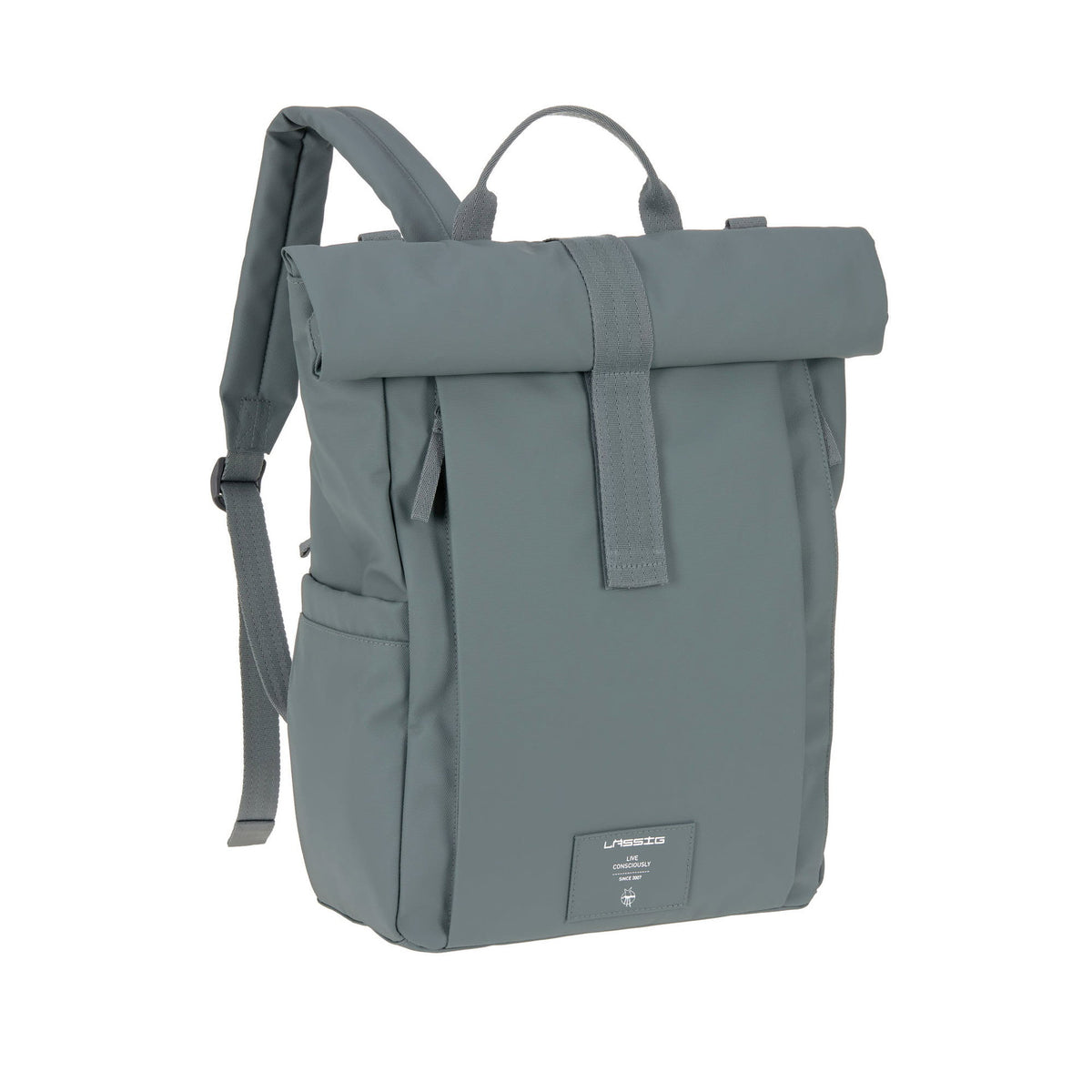 Mochila de Maternidade Lassig Rolltop Up na cor antracite, fotografia 3 de 8 do produto