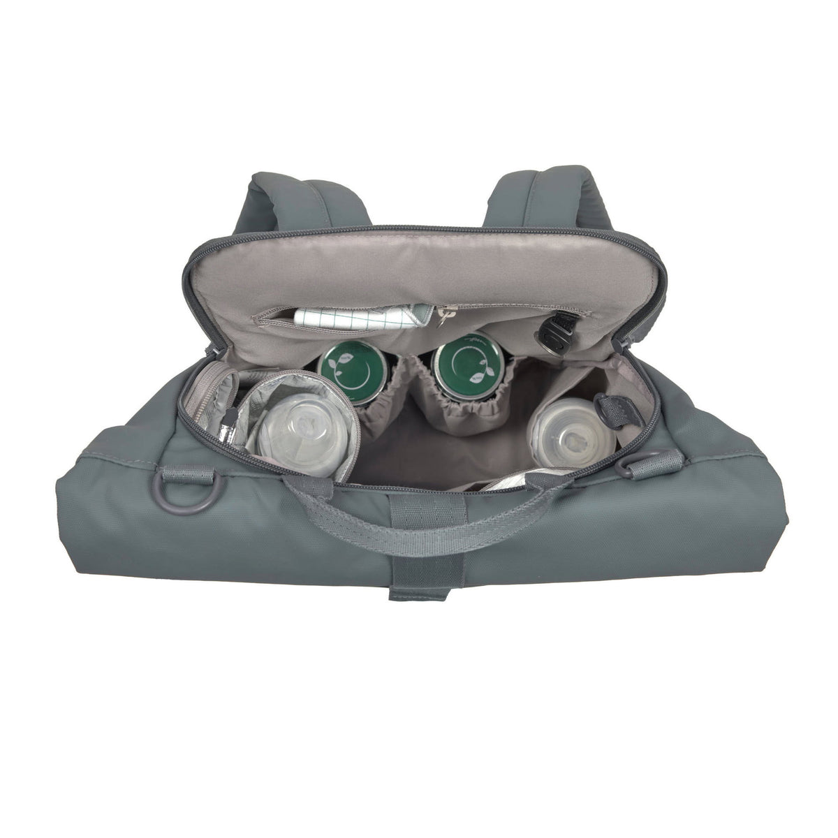 Mochila de Maternidade Lassig Rolltop Up na cor antracite, fotografia 4 de 8 do produto