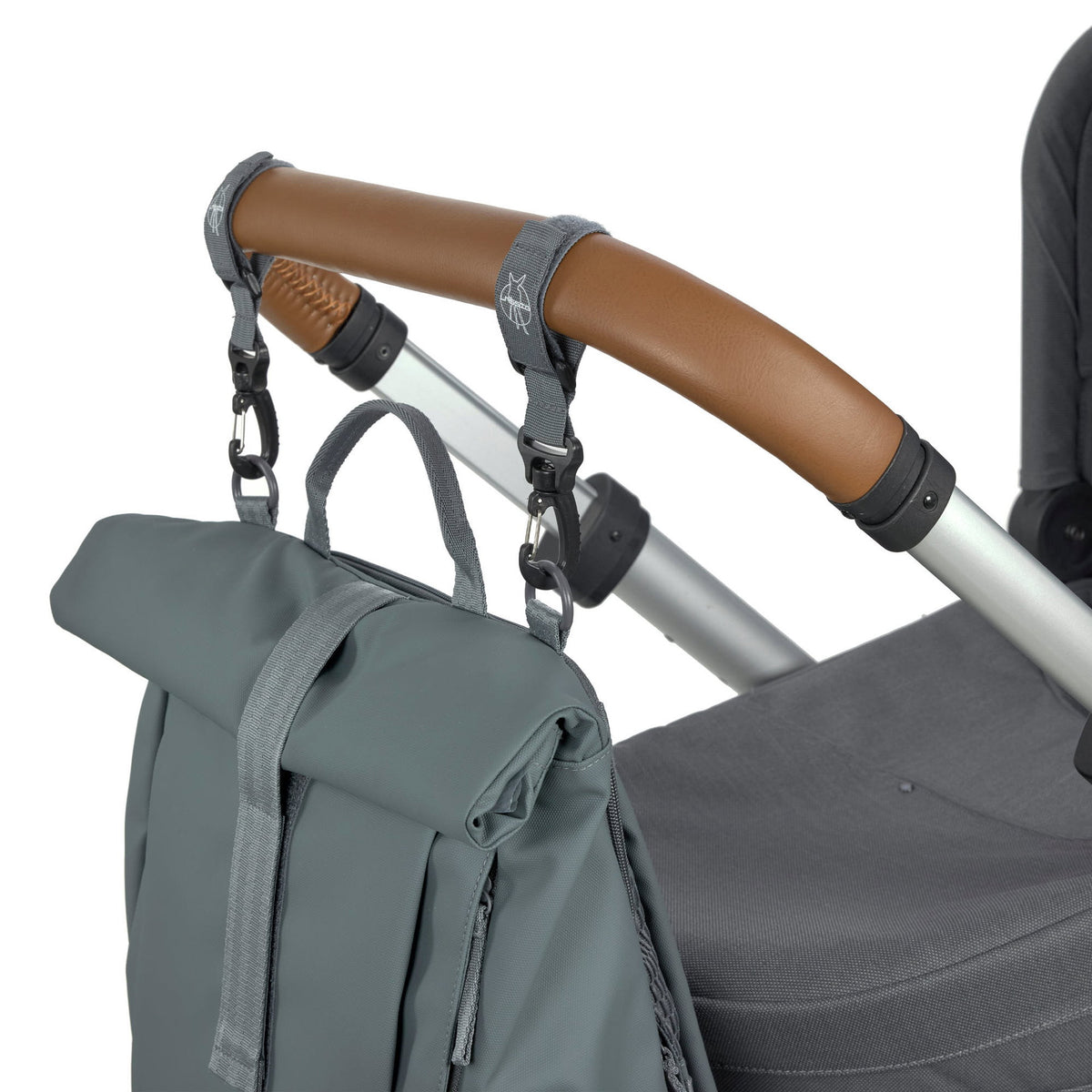 Mochila de Maternidade Lassig Rolltop Up na cor antracite, fotografia 6 de 8 do produto
