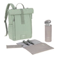 Mochila de Maternidade Lassig Rolltop Up na cor verde prateado, fotografia 1 de 8 do produto
