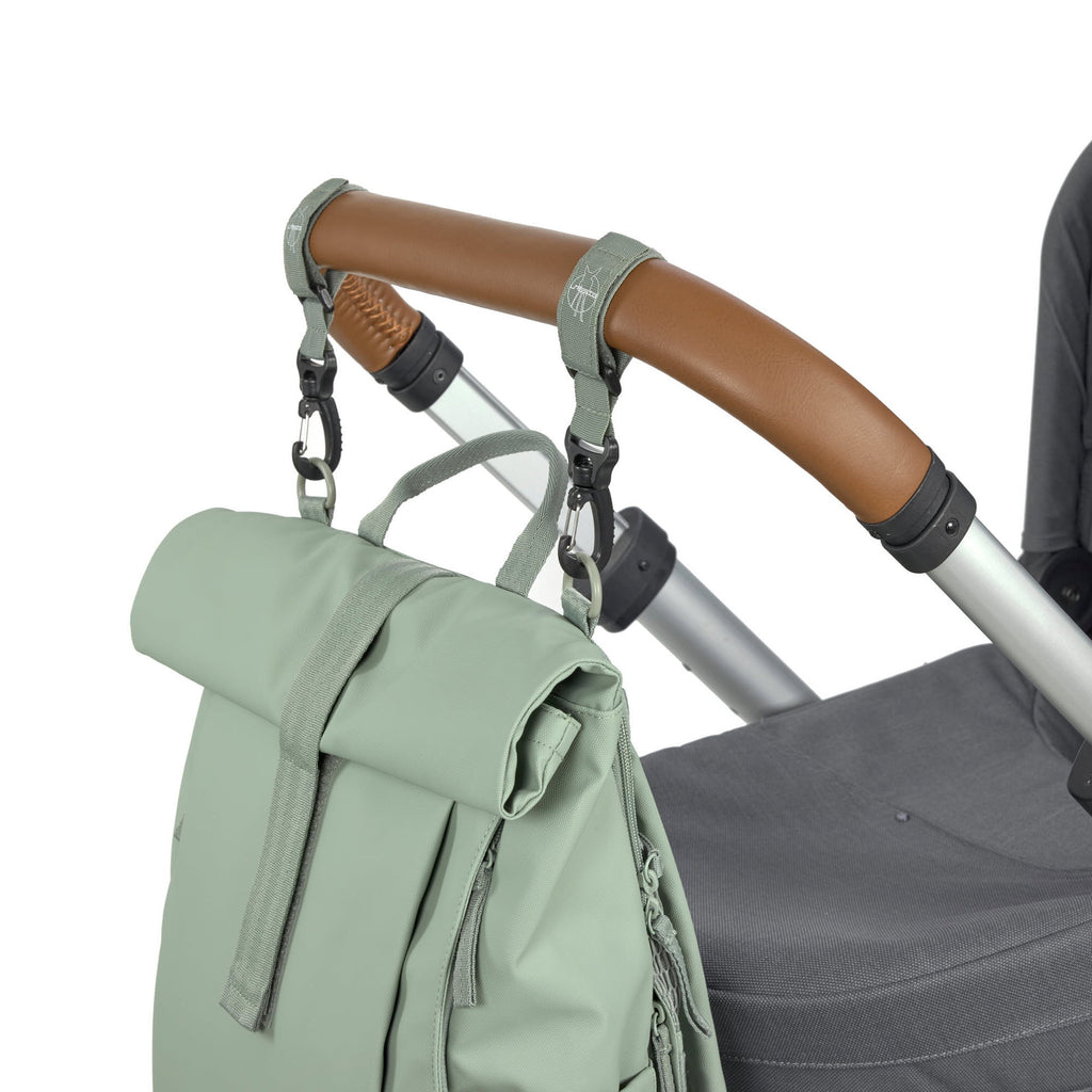 Mochila de Maternidade Lassig Rolltop Up na cor verde prateado, fotografia 6 de 8 do produto