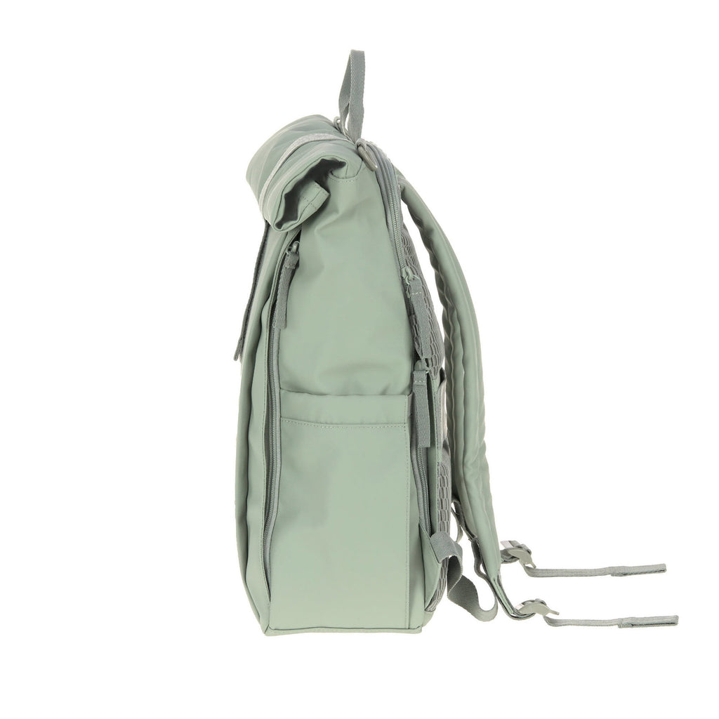 Mochila de Maternidade Lassig Rolltop Up na cor verde prateado, fotografia 7 de 8 do produto
