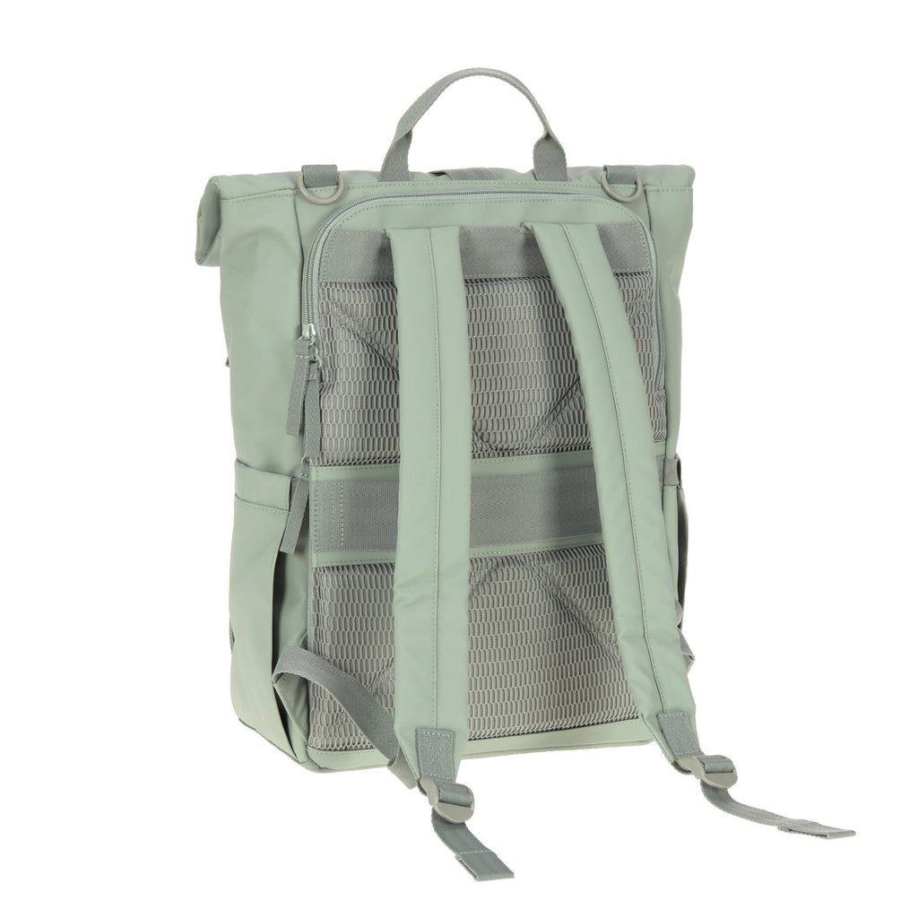 Mochila de Maternidade Lassig Rolltop Up na cor verde prateado, fotografia 8 de 8 do produto