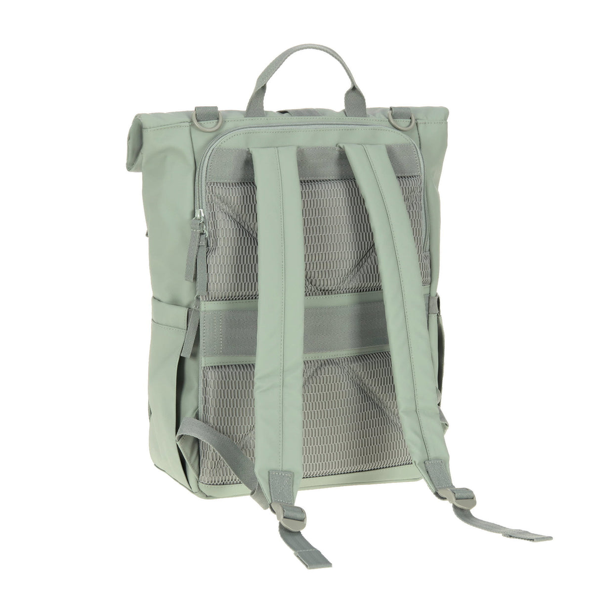 Mochila de Maternidade Lassig Rolltop Up na cor verde prateado, fotografia 8 de 8 do produto