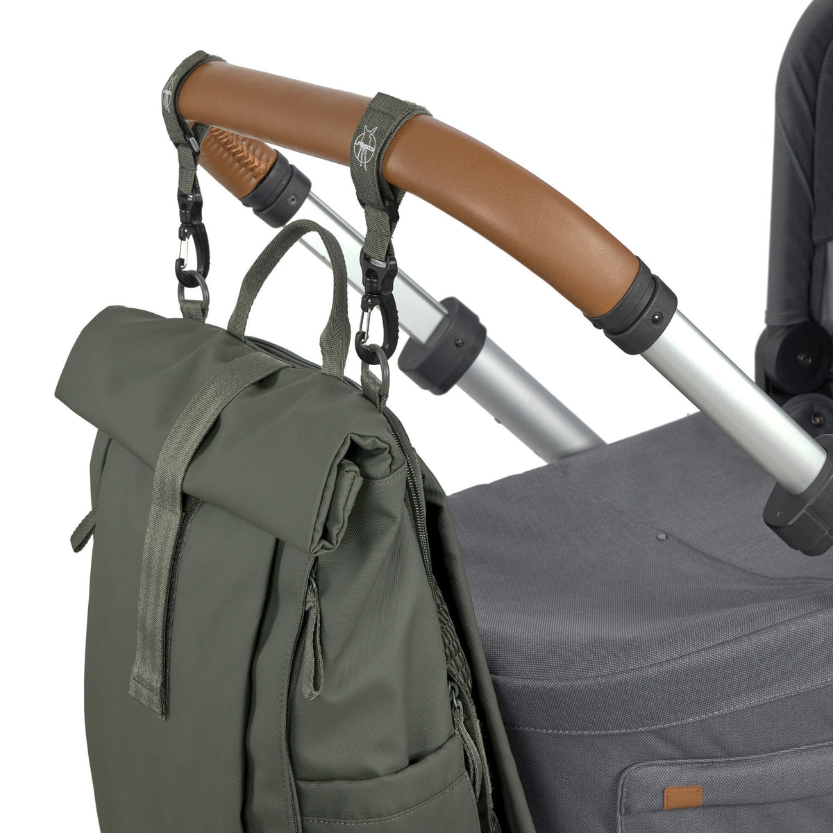Mochila de Maternidade Lassig Rolltop Up na cor verde oliva, fotografia 6 de 8 do produto