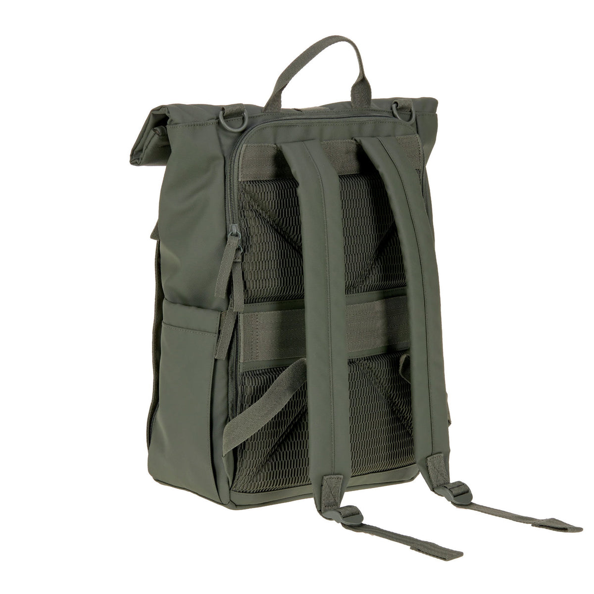 Mochila de Maternidade Lassig Rolltop Up na cor verde oliva, fotografia 8 de 8 do produto