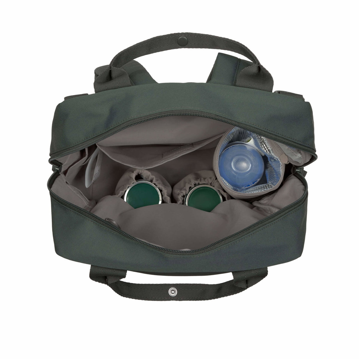 Mochila de Maternidade Lassig Vividal na cor verde oliva escuro, fotografia 6 de 8 do produto