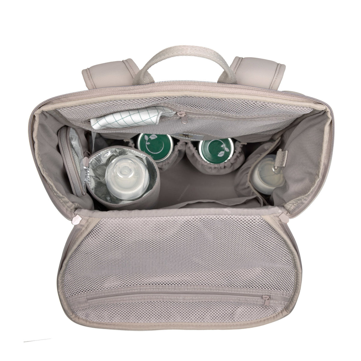 Mochila de Maternidade Lassig Slender Up na cor taupe, fotografia 4 de 8 do produto