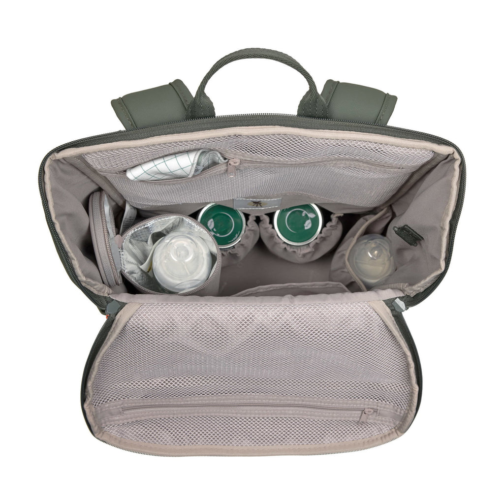Mochila de Maternidade Lassig Slender Up na cor verde oliva, fotografia 6 de 7 do produto