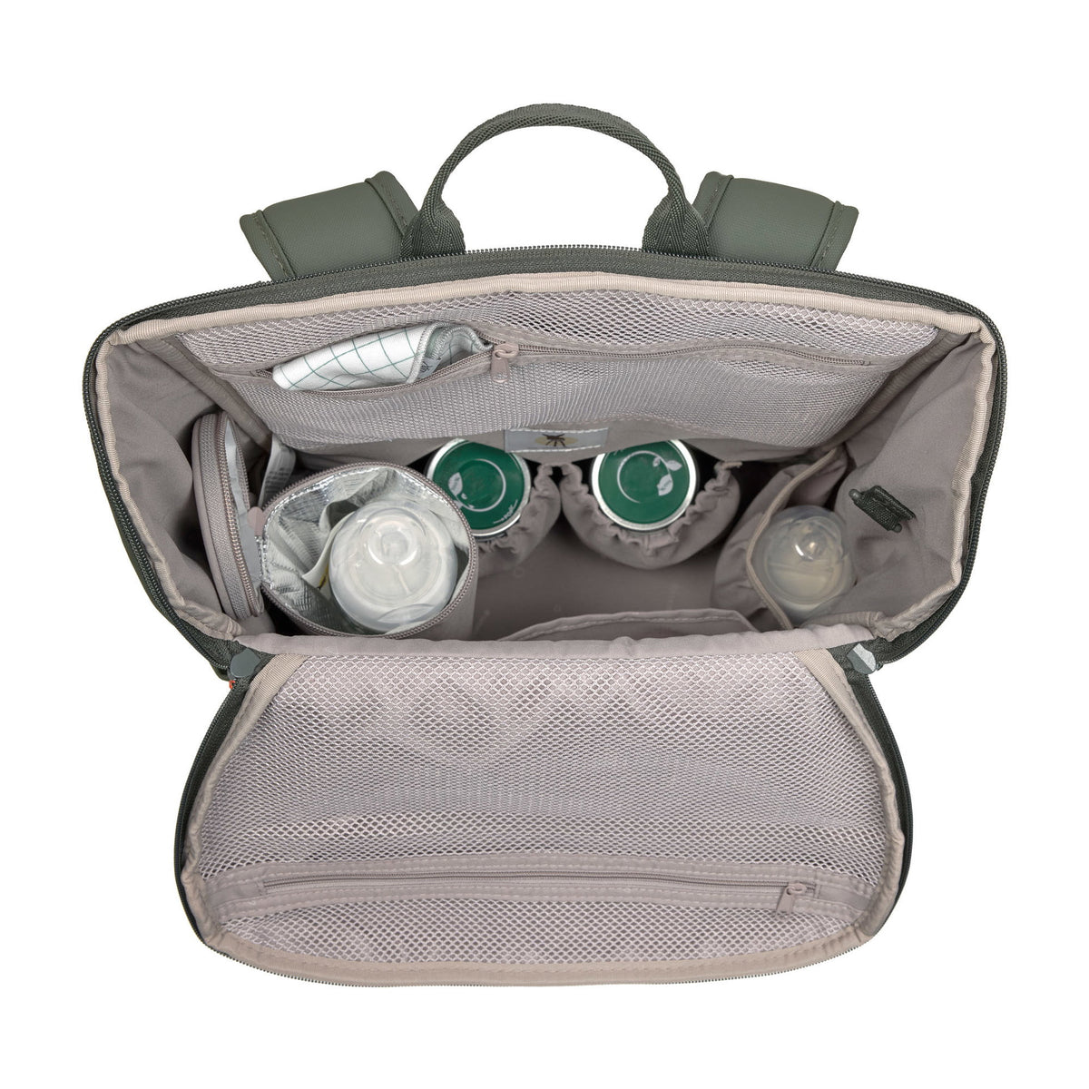 Mochila de Maternidade Lassig Slender Up na cor verde oliva, fotografia 6 de 7 do produto