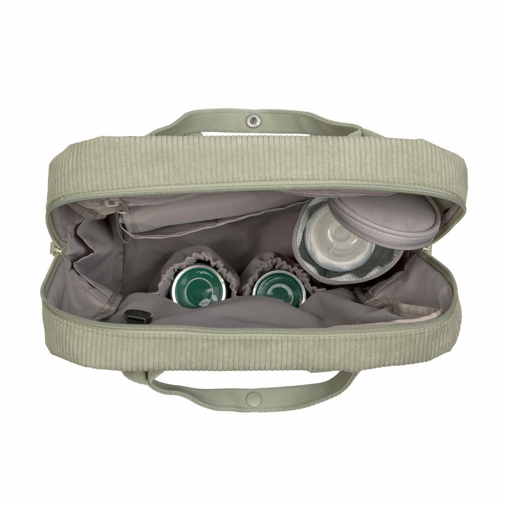 Mochila de Maternidade Lassig Vividal Bombazina na cor caqui, fotografia 8 de 8 do produto
