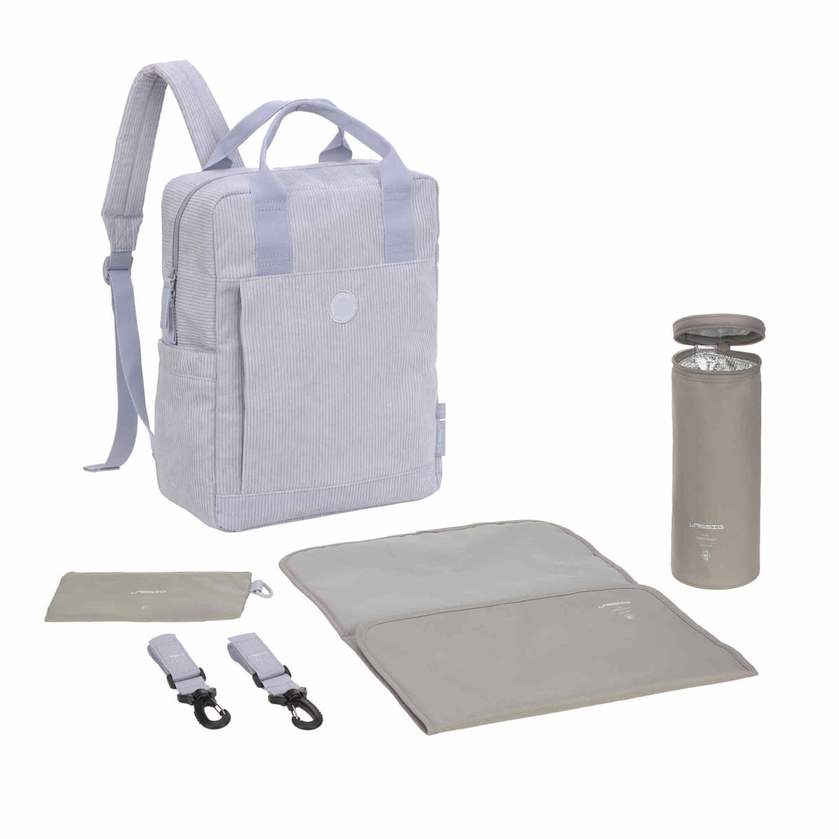 Mochila de Maternidade Lassig Vividal Bombazina na cor lilás, fotografia 1 de 8 do produto