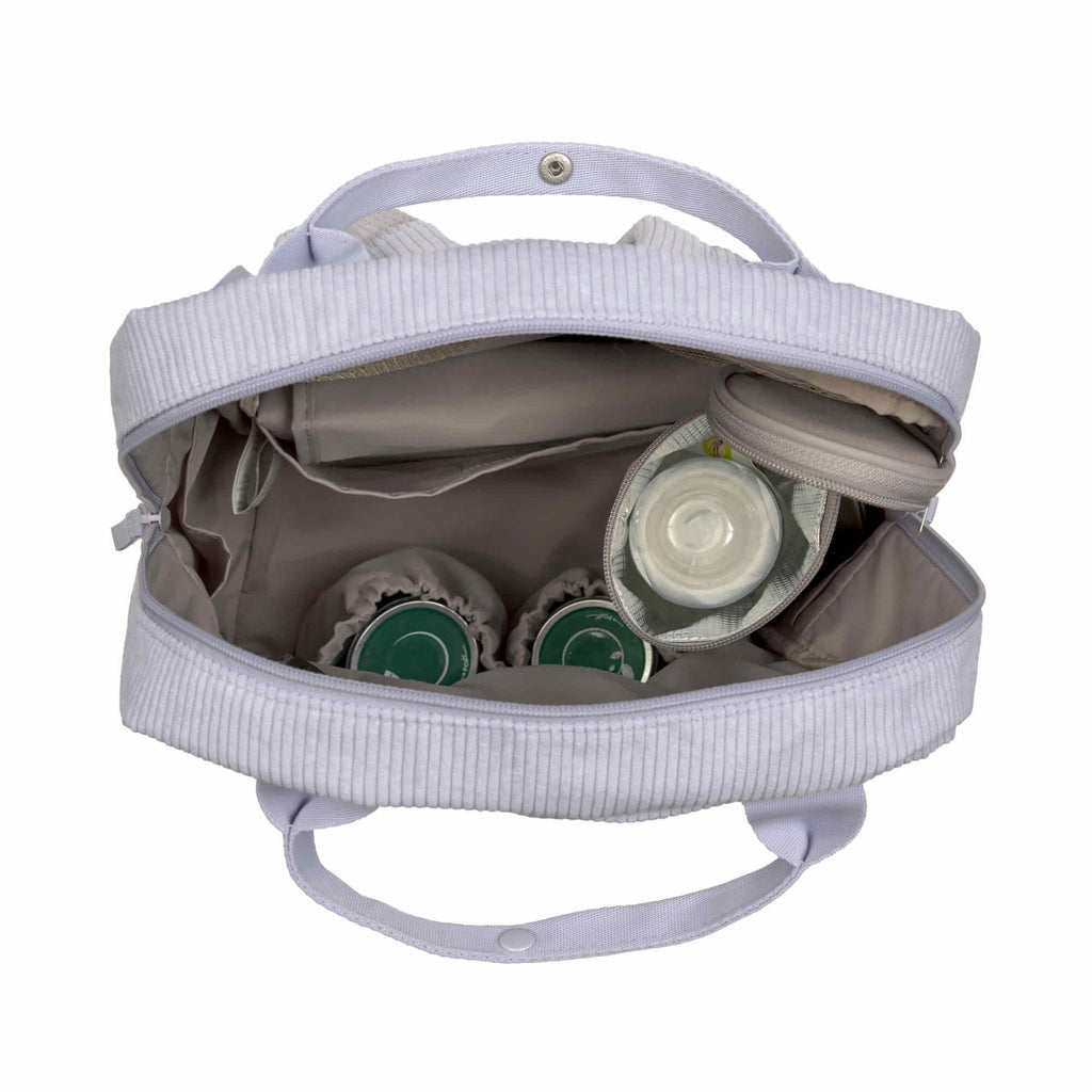 Mochila de Maternidade Lassig Vividal Bombazina na cor lilás, fotografia 7 de 8 do produto