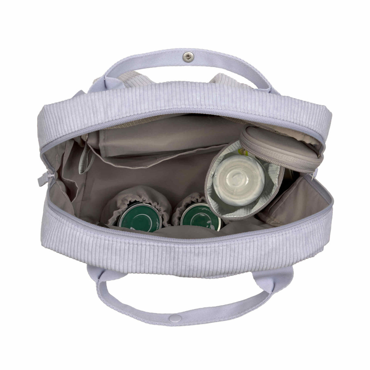 Mochila de Maternidade Lassig Vividal Bombazina na cor lilás, fotografia 7 de 8 do produto