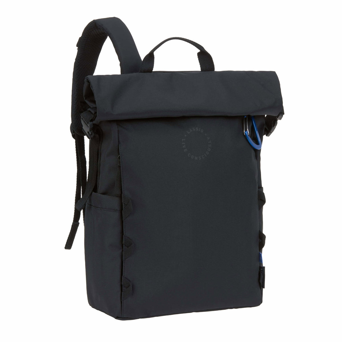 Mochila de Maternidade Lassig Outdoor Rolltop na cor preto, fotografia 3 de 8 do produto