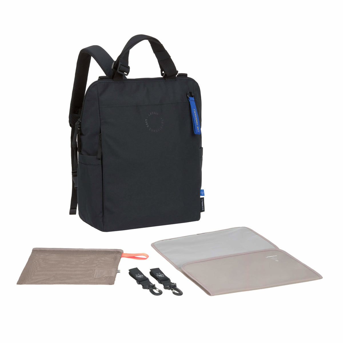 Mochila de Maternidade Lassig Conversion na cor preto, fotografia 1 de 8 do produto