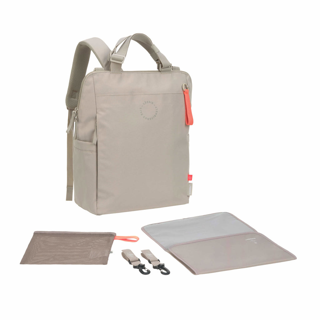 Mochila de Maternidade Lassig Conversion na cor bege, fotografia 1 de 8 do produto