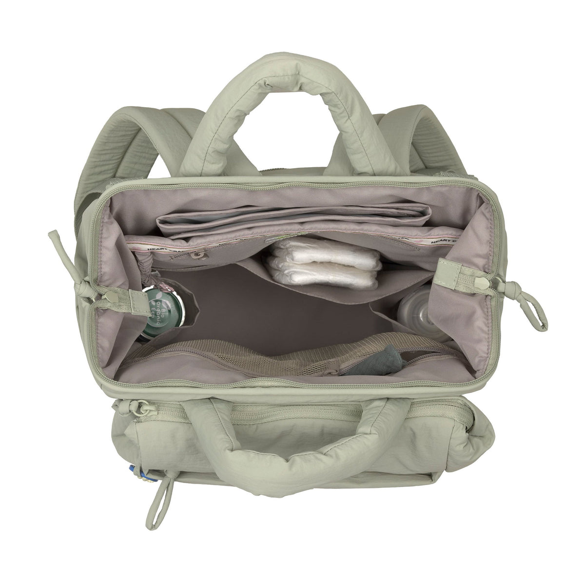 Mochila de Maternidade Lassig Minoa na cor menta, fotografia 4 de 8 do produto