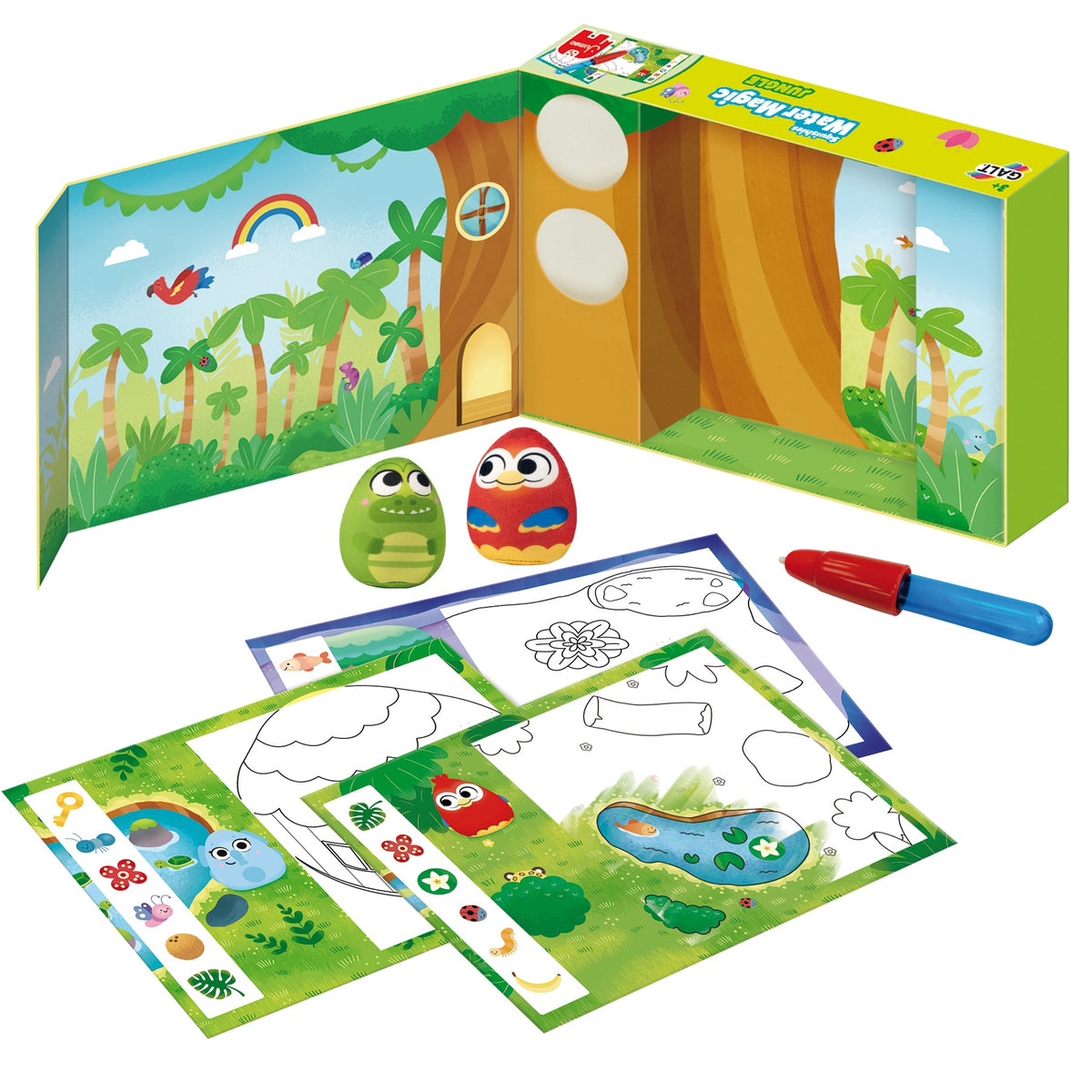 Galt Water Magic Squishies Selva fora da caixa, com as peças montadas ou prontas a usar