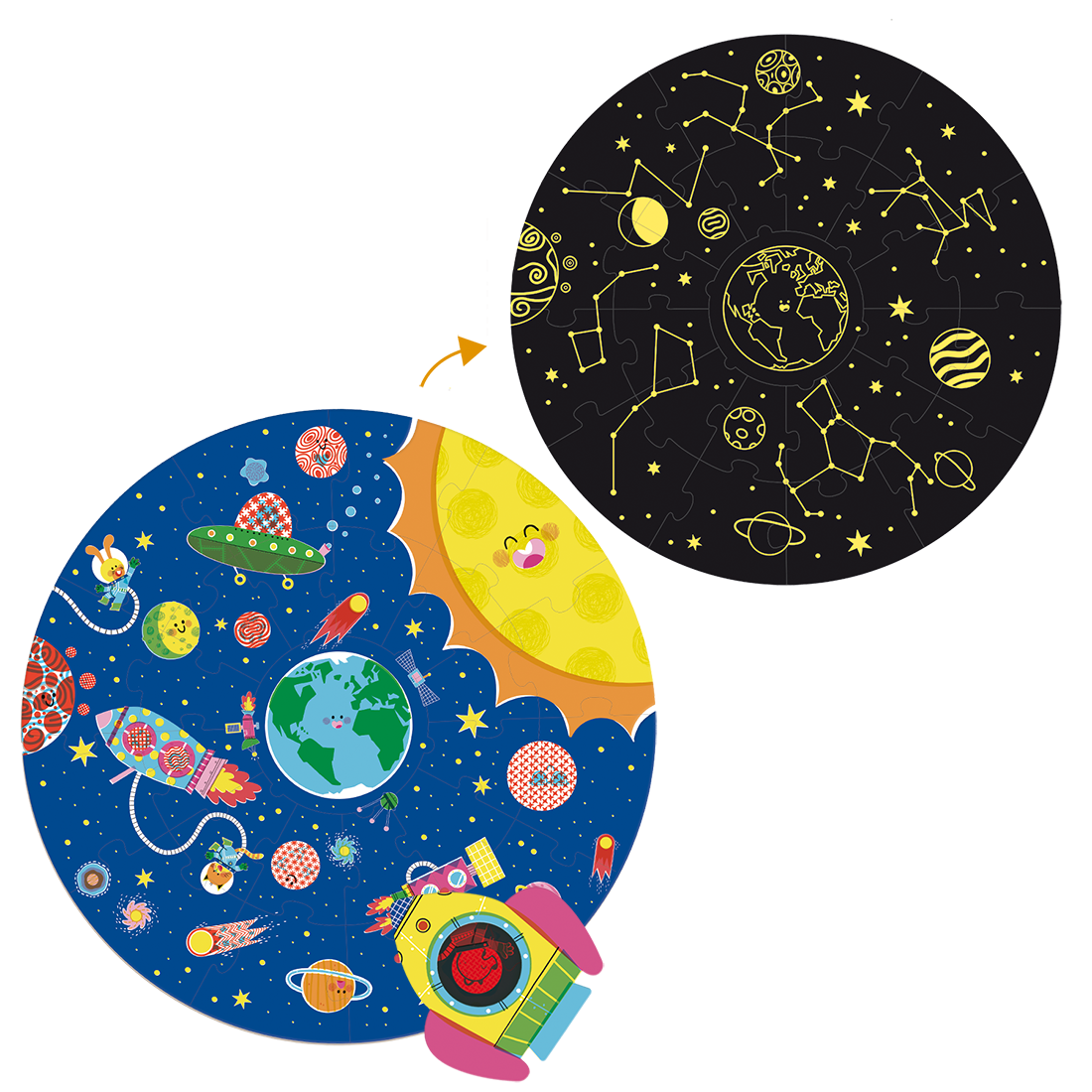 Goula Puzzle XXL Espaço fora da caixa, com as peças montadas ou prontas a usar
