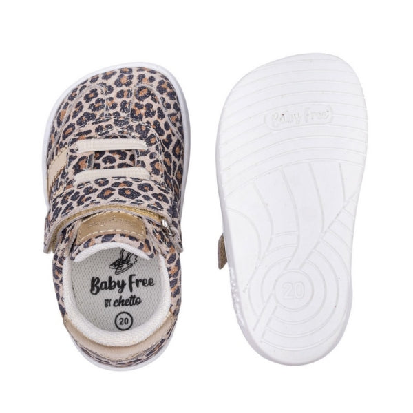 BabyFree Barefoot Sapatilha Animal Print com elásticos