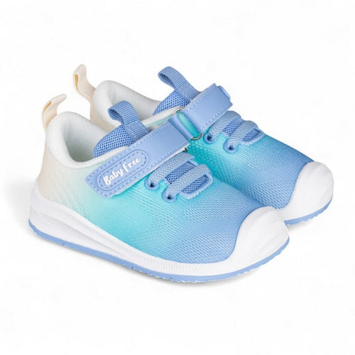 Sapatilha BabyFree Barefoot Branca - Azul