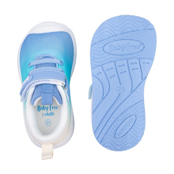 BabyFree Barefoot Sapatilha Branco - Azul
