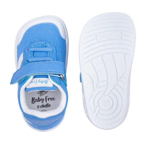 BabyFree Barefoot Sapatilha Lona de elásticos Azul