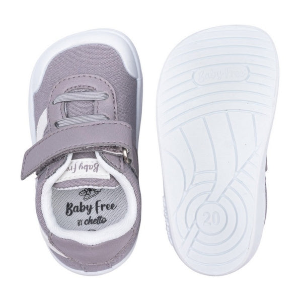 BabyFree Barefoot Sapatilha Lona de elásticos Gris
